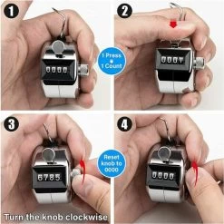 4-stelliger Klickzähler – Manueller Metallzähler – Klicker Zum Zählen, Scoring Golf（1 STÜCK） -Werkzeug Garten Verkauf 100274390 5