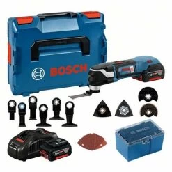 Bosch Professional Bosch Akku-Multi-Cutter GOP 18V-28, 2 X Akku, Ladegerät, Zubehör, L-BOXX