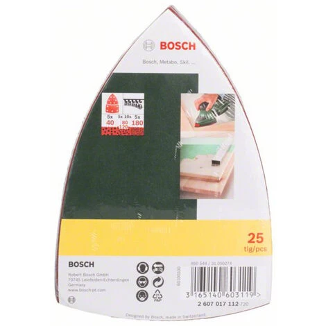 Bosch Accessories 2607017112 Multischleifpapier-Set Mit Klett, Gelocht Körnung 40, 80, 120, 180 (L 4 Bosch Accessories 2607017112 Multischleifpapier-Set Mit Klett, Gelocht Körnung 40, 80, 120, 180 (L – Bild 2