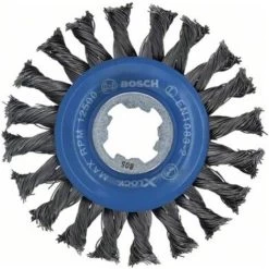 Bosch X-LOCK Scheibenbürste 115  Mm, Gezopfter Stahldraht 115 Mm, 0,5 Mm, 12 Mm