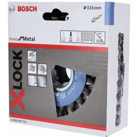 Bosch X-LOCK Scheibenbürste 115 Mm, Gezopfter Stahldraht 115 Mm, 0,5 Mm, 12 Mm 4 Bosch X-LOCK Scheibenbürste 115 Mm, Gezopfter Stahldraht 115 Mm, 0,5 Mm, 12 Mm – Bild 2