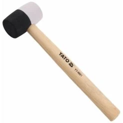 YATO Gummihammer Mit Holzstiel Schon-Hammer Ausbeulhammer 340 Gramm Kunststoffhammer