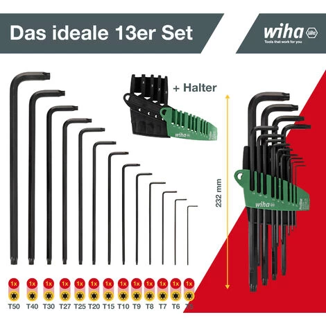 WIHA Stiftschlüssel Set ProStar Halter 14tlg. Torx Winkelschlüssel Satz 4 WIHA Stiftschlüssel Set ProStar Halter 14tlg. Torx Winkelschlüssel Satz – Bild 2