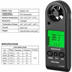 LCD-tragbarer Anemometer, Mini-Wind-Tachometer, Airflow-Anemometer-Thermometer Mit Max / AVG / Aktueller Windgeschwindigkeit Für DRONE-Flug 11 LCD-tragbarer Anemometer, Mini-Wind-Tachometer, Airflow-Anemometer-Thermometer Mit Max / AVG / Aktueller Windgeschwindigkeit Für DRONE-Flug -Werkzeug Garten Verkauf 35136509 5