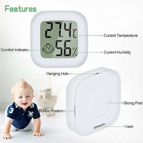 Mini LCD Digitales Innenthermometer Hygrometer 4 Stück Thermo Hygrometer Tragbare Hohe Genauigkeit Komfortanzeige Für Wohnzimmer Lager Babyzimmer Umkleideraum 4 Mini LCD Digitales Innenthermometer Hygrometer 4 Stück Thermo Hygrometer Tragbare Hohe Genauigkeit Komfortanzeige Für Wohnzimmer Lager Babyzimmer Umkleideraum – Bild 2