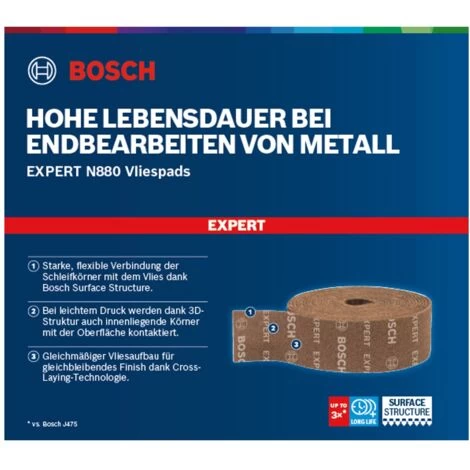 Bosch Expert N880 Vliesrolle Zum Handschleifen, 115 mm X 10 m, Allzweck, Für Handschleifer 4 Bosch Expert N880 Vliesrolle Zum Handschleifen, 115 mm X 10 m, Allzweck, Für Handschleifer – Bild 2