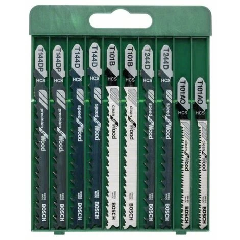 Bosch Stichsägeblatt-Set T-Schaft. 10-teilig. DIY. T 144D. 244 D. 101 B. 101AO. 144DP 3 Bosch Stichsägeblatt-Set T-Schaft. 10-teilig. DIY. T 144D. 244 D. 101 B. 101AO. 144DP