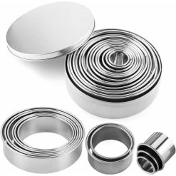 Runde Ausstecher, Kekse In Kreisform, Edelstahl-Ausstecher Für Gebäck, Kuchen, Fondant, Blätterteigkekse Und Törtchen, 12er-Set