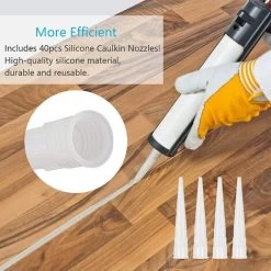 40 Stück Düsenspitze Silikonpistole Kartusche Silikonspitzen Ersatzdüsen Für Silikonkleber Mit Kunststoffschaber Für Dichtungsverlängerung Ersatzdichtungsmasse -Werkzeug Garten Verkauf 75270268 3