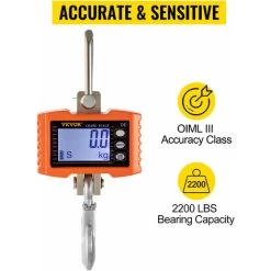 VEVOR Kranwaage Digital 1000 KG, Industriewaage Hängewaage Mit Hohe Genauigkeit, Mini Tragbare , LCD Anzeige (Orange) -Werkzeug Garten Verkauf 77508289 4
