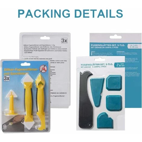 Silikon-Dichtungswerkzeuge, 8 Stück/Set Silikon-Dichtungsmittel-Glätteisen, Mit Schaber/Dichtungsentferner/Düse, Werkzeug Zum Entfernen Von Silikon-Dichtungsmitteln Für Badezimmer Und Küche – Gelb 5 Silikon-Dichtungswerkzeuge, 8 Stück/Set Silikon-Dichtungsmittel-Glätteisen, Mit Schaber/Dichtungsentferner/Düse, Werkzeug Zum Entfernen Von Silikon-Dichtungsmitteln Für Badezimmer Und Küche – Gelb – Bild 3