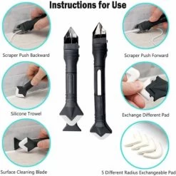 Silikon-Dichtungswerkzeuge 3-in-1-Dichtungsdüsen-Kit Dichtmittel-Applikator Finishing-Kit-Set Dichtmittel-Finishing-Werkzeug Fensterwaschbecken-Dichtungsschaber -Werkzeug Garten Verkauf 78315850 4