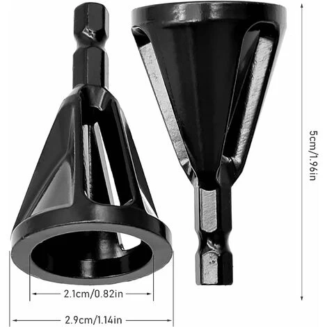 2er-Pack Außenentgratungswerkzeug Für Bohrer, Edelstahl-Fasenwerkzeug, Passend Für Schrauben Der Größe 8–32, Schwarz 4 2er-Pack Außenentgratungswerkzeug Für Bohrer, Edelstahl-Fasenwerkzeug, Passend Für Schrauben Der Größe 8–32, Schwarz – Bild 2