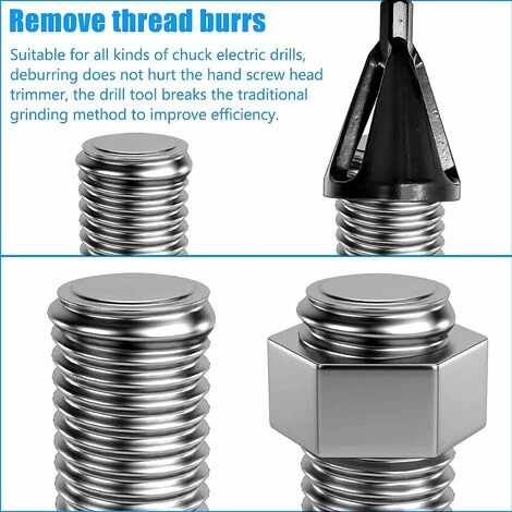 2er-Pack Außenentgratungswerkzeug Für Bohrer, Edelstahl-Fasenwerkzeug, Passend Für Schrauben Der Größe 8–32, Schwarz 5 2er-Pack Außenentgratungswerkzeug Für Bohrer, Edelstahl-Fasenwerkzeug, Passend Für Schrauben Der Größe 8–32, Schwarz – Bild 3