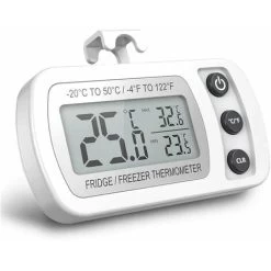 Digitales Kühlschrankthermometer, Wasserdichtes Gefrierthermometer Mit Haken, Gut Lesbares LCD-Display, Max/Min-Aufzeichnungsfunktion, Ideal Für Zuhause, Restaurants Und Cafés