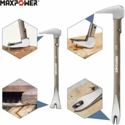 MAXPOWER Brecheisen Set 2-teilig, Nageleisen Nagelschlitze Stemmeisen Brechstange Meißelschaber Brecheisen Aus Geschmiedeten Karbonstahl (210mm Und 300mm) -Werkzeug Garten Verkauf 95121862 4