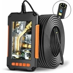 Industrielles Endoskop, Doppelkopf-Endoskop-Inspektionskamera, 1080P HD-Digital-Endoskop Mit Zwei Linsen, 4,3-Zoll-LCD-Bildschirm, IP67 Wasserdicht, Mit 8 LED-Leuchten