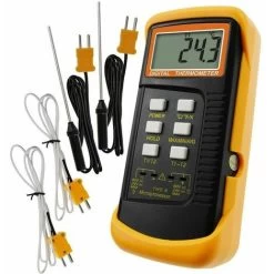 Typ-K-Thermometer Mit 1300 °C-Thermoelementsensor (°C, °F Und K Mit 4 Thermoelementen (verkabelt Und Edelstahl) THSIDNE