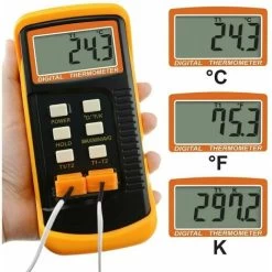 Typ-K-Thermometer Mit 1300 °C-Thermoelementsensor (°C, °F Und K Mit 4 Thermoelementen (verkabelt Und Edelstahl) THSIDNE 10 Typ-K-Thermometer Mit 1300 °C-Thermoelementsensor (°C, °F Und K Mit 4 Thermoelementen (verkabelt Und Edelstahl) THSIDNE -Werkzeug Garten Verkauf 98016729 4