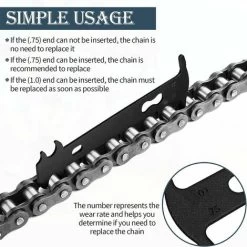 Fahrradketten-Verschleißanzeiger, Fahrradkettenmessgerät, Messlineal, Erkennungswerkzeug, Fahrradkettenverschleiß, Ersatz, Guazhuni-Kettentester, Bremssattel (schwarz) -Werkzeug Garten Verkauf 98252545 2