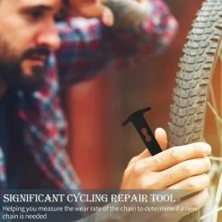 Fahrradketten-Verschleißanzeiger, Fahrradkettenmessgerät, Messlineal, Erkennungswerkzeug, Fahrradkettenverschleiß, Ersatz, Guazhuni-Kettentester, Bremssattel (schwarz) -Werkzeug Garten Verkauf 98252545 3