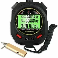 Stoppuhr Mit Pfeife, Professionelle Stoppuhr 60 Speicher Mit Stumm- Und Lichtfunktion Für Den Sport